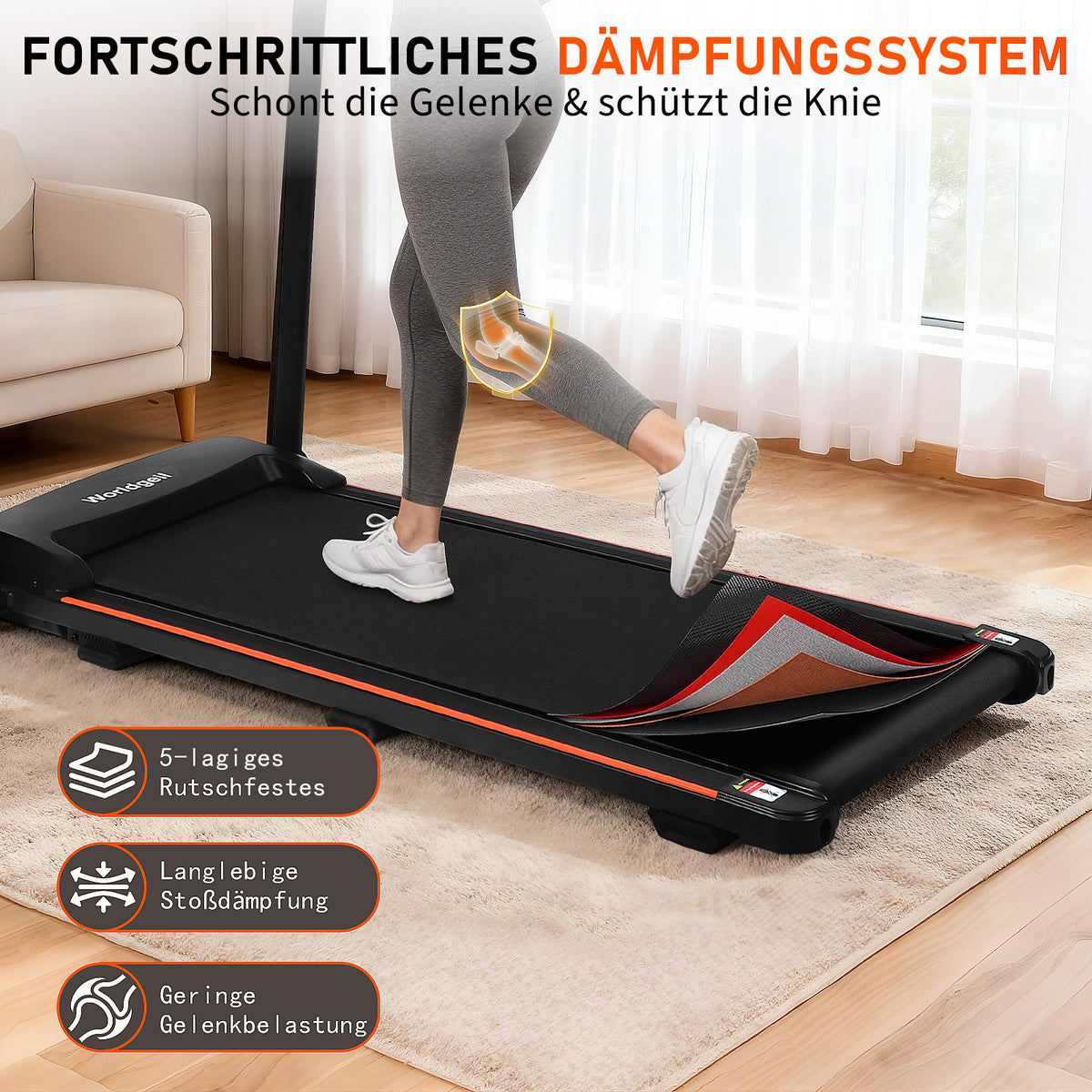 Home treadmill LED display & handrail buttons for heart rate measurement