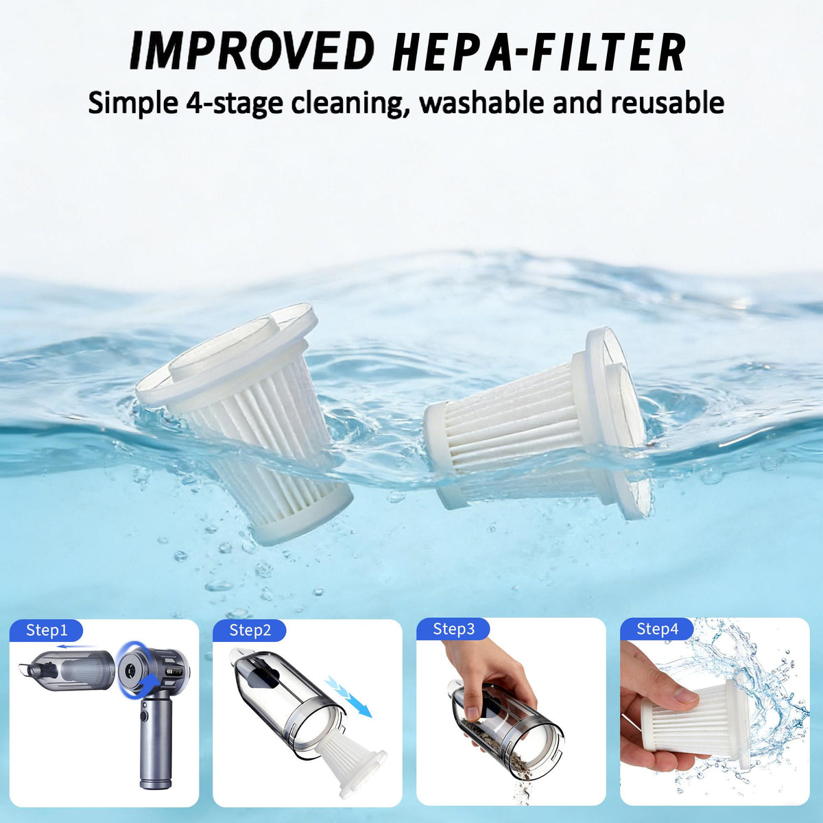 Handheld Vacuum Cleaner, Portable Vacuum, Powerful Mini Vacuum, Multifunctional, Suitable for Cars, Home, Office, Camping, And for Cleaning Dust on Computer Keyboards And Laptops
