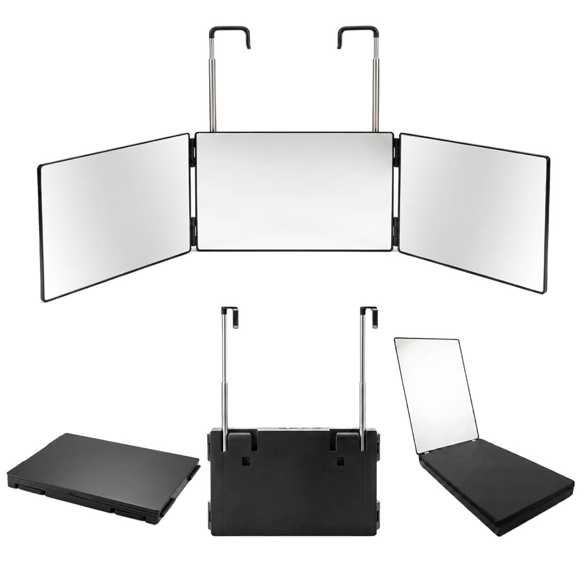 3-Way Folding Mirror – Adjustable Multi-Angle Mirror for Self Haircut, Hair Styling & Makeup