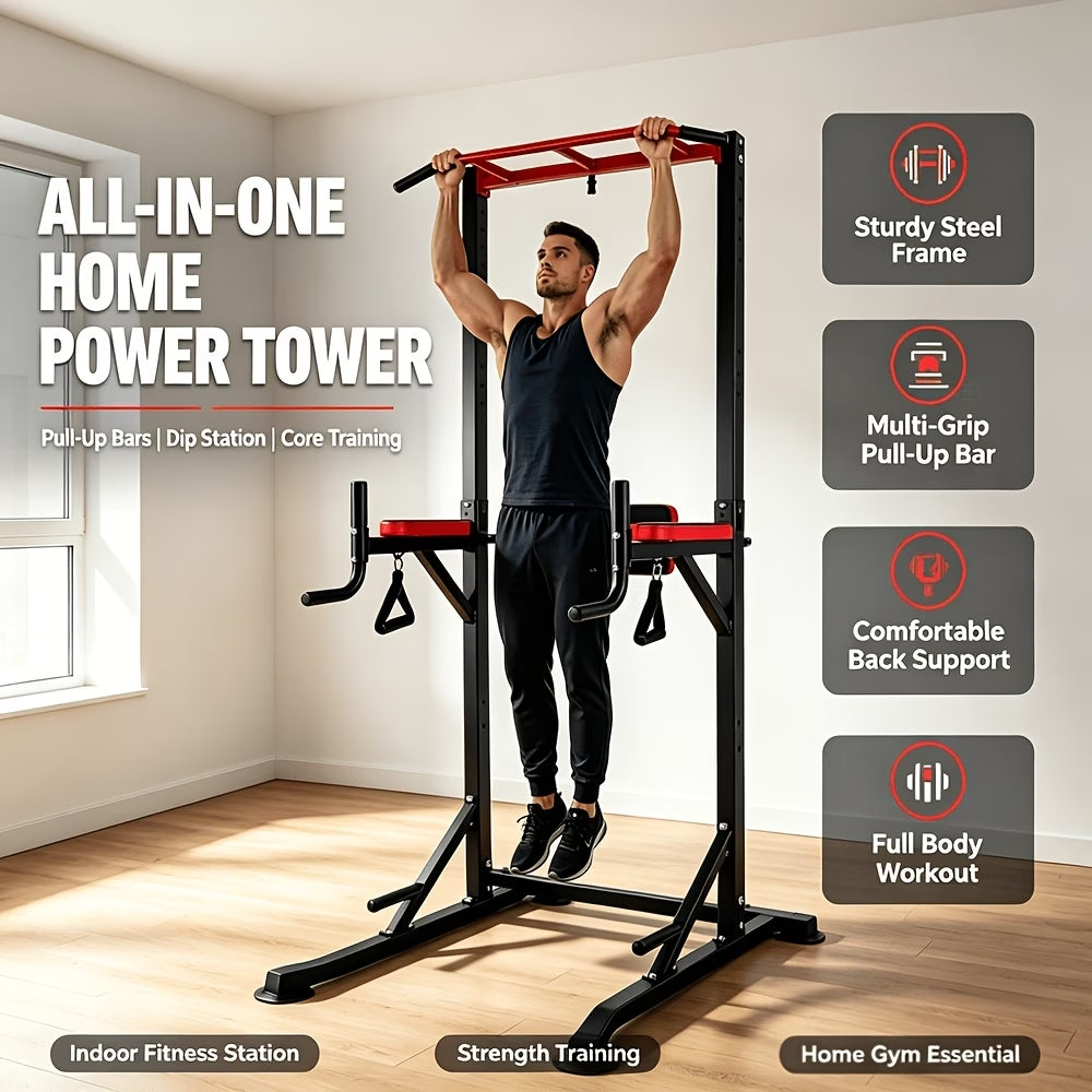 Multifunctional freestanding pull-up bar training rack with 2 fitness resistance bands