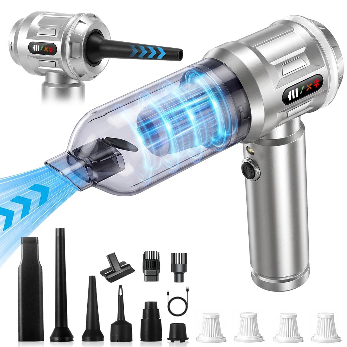 Handheld Vacuum Cleaner, Portable Vacuum, Powerful Mini Vacuum, Multifunctional, Suitable for Cars, Home, Office, Camping, And for Cleaning Dust on Computer Keyboards And Laptops