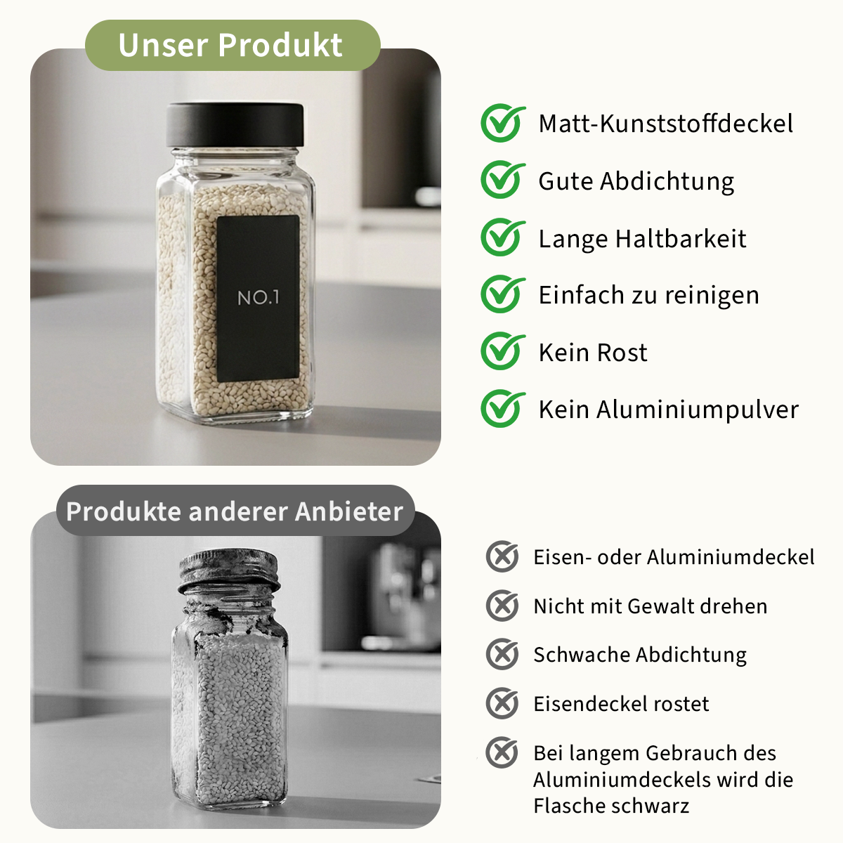 Glass Spice Jars with Lids and Labels – Spice Storage Containers with Pour Spouts, Brush & Marker, 12/24/36 Pack