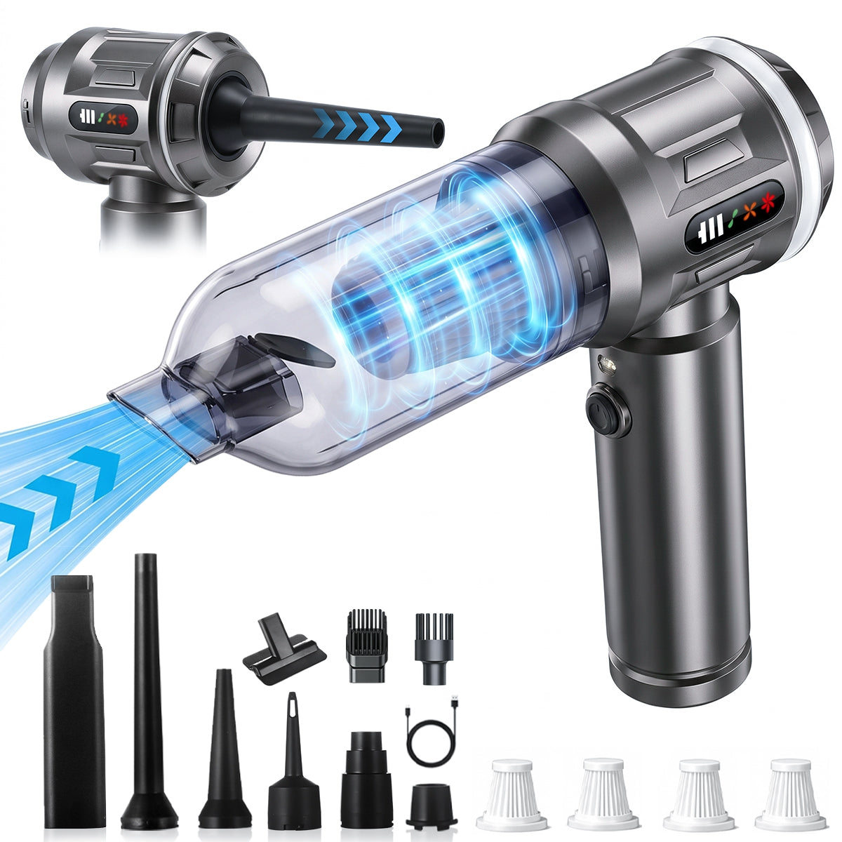 Handheld Vacuum Cleaner, Portable Vacuum, Powerful Mini Vacuum, Multifunctional, Suitable for Cars, Home, Office, Camping, And for Cleaning Dust on Computer Keyboards And Laptops