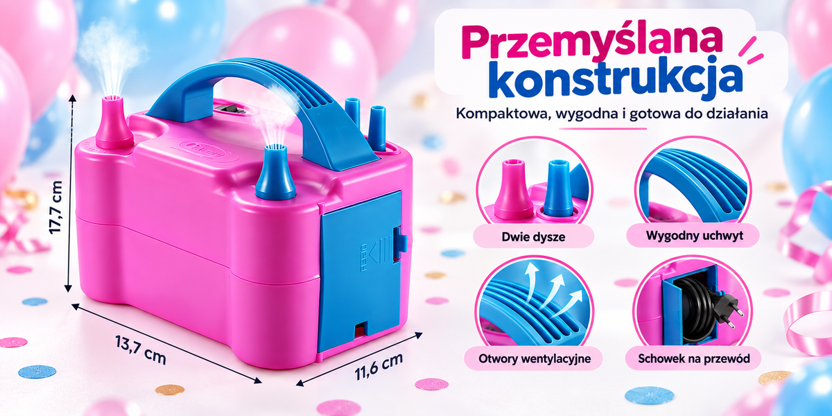 Elektrische Ballonpumpe mit 2 Düsen, 2 Modi für Party & Deko