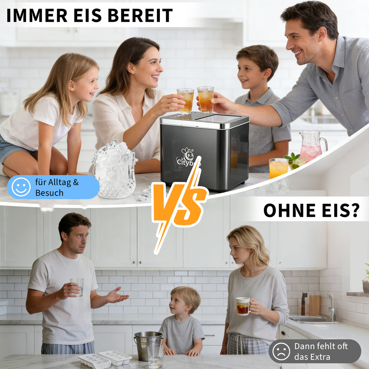 Eiswürfelmaschine für Zuhause und Büro – 9 Eiswürfel in 6 Minuten