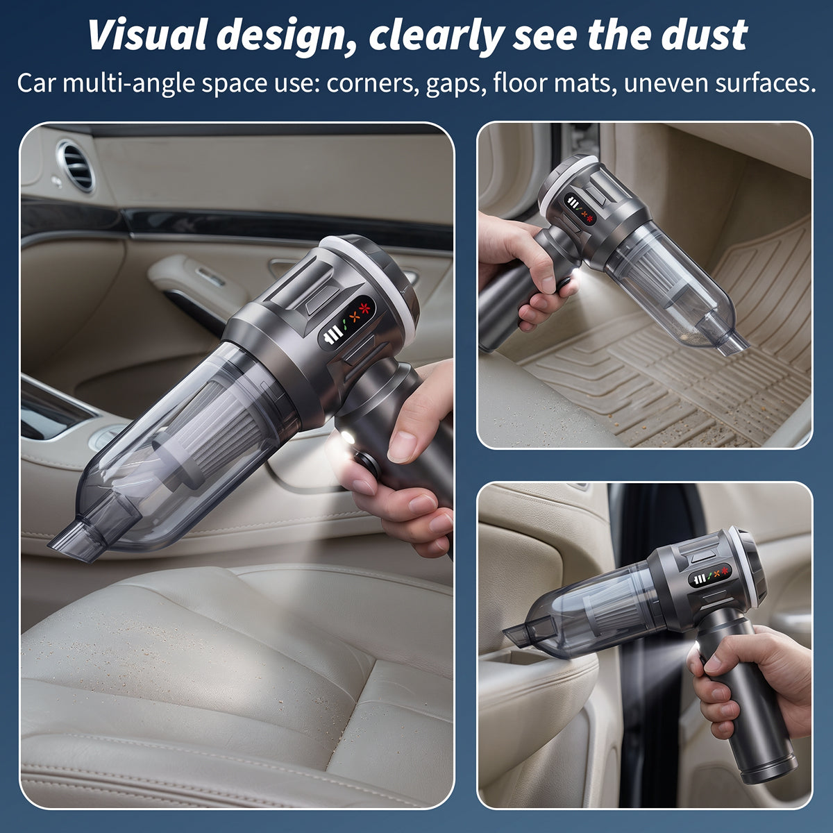 Handheld Vacuum Cleaner, Portable Vacuum, Powerful Mini Vacuum, Multifunctional, Suitable for Cars, Home, Office, Camping, And for Cleaning Dust on Computer Keyboards And Laptops