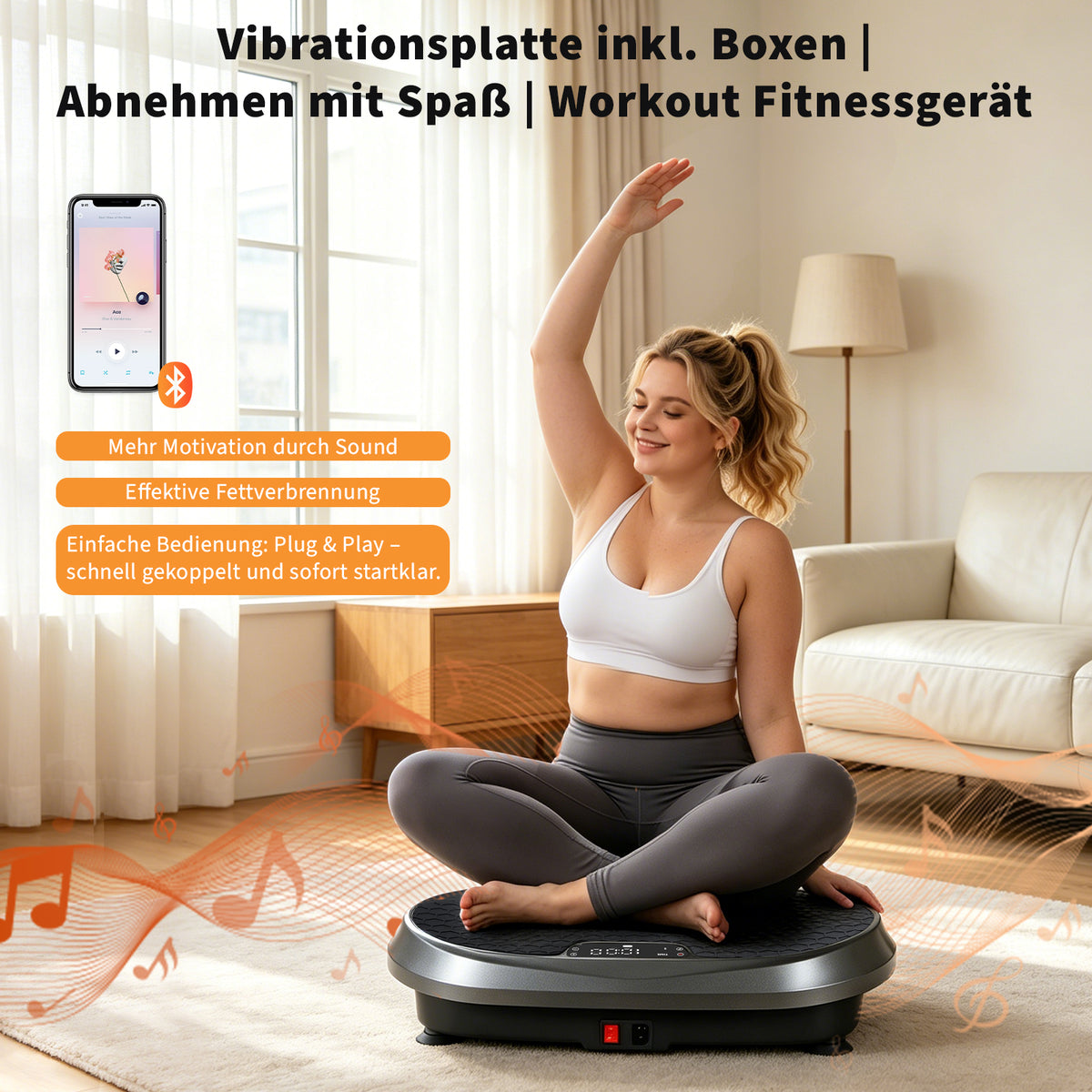 Home use exercise vibration plate High stability Non-slip foot pads Quiet operation Remote control Resistance band LED display