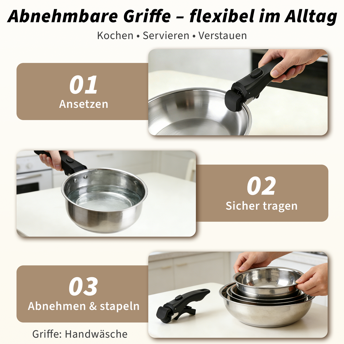 17-Piece Cookware Set – Stainless Steel Pots, Frying Pans, Steamer & Kitchen Bowls with Glass Lid