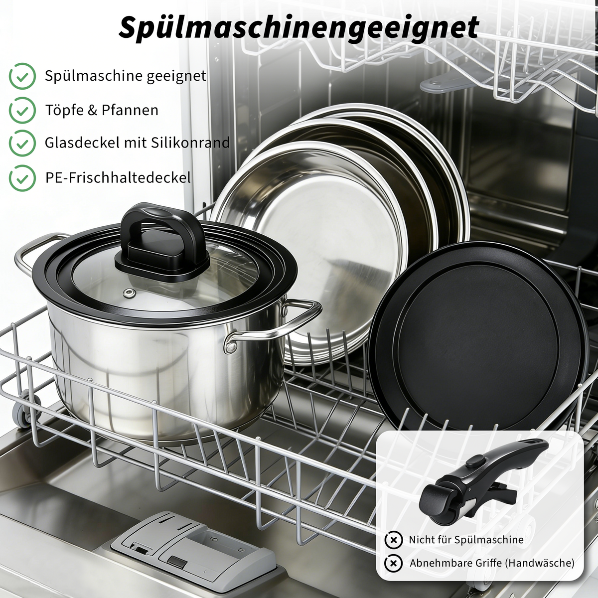 17-Piece Cookware Set – Stainless Steel Pots, Frying Pans, Steamer & Kitchen Bowls with Glass Lid