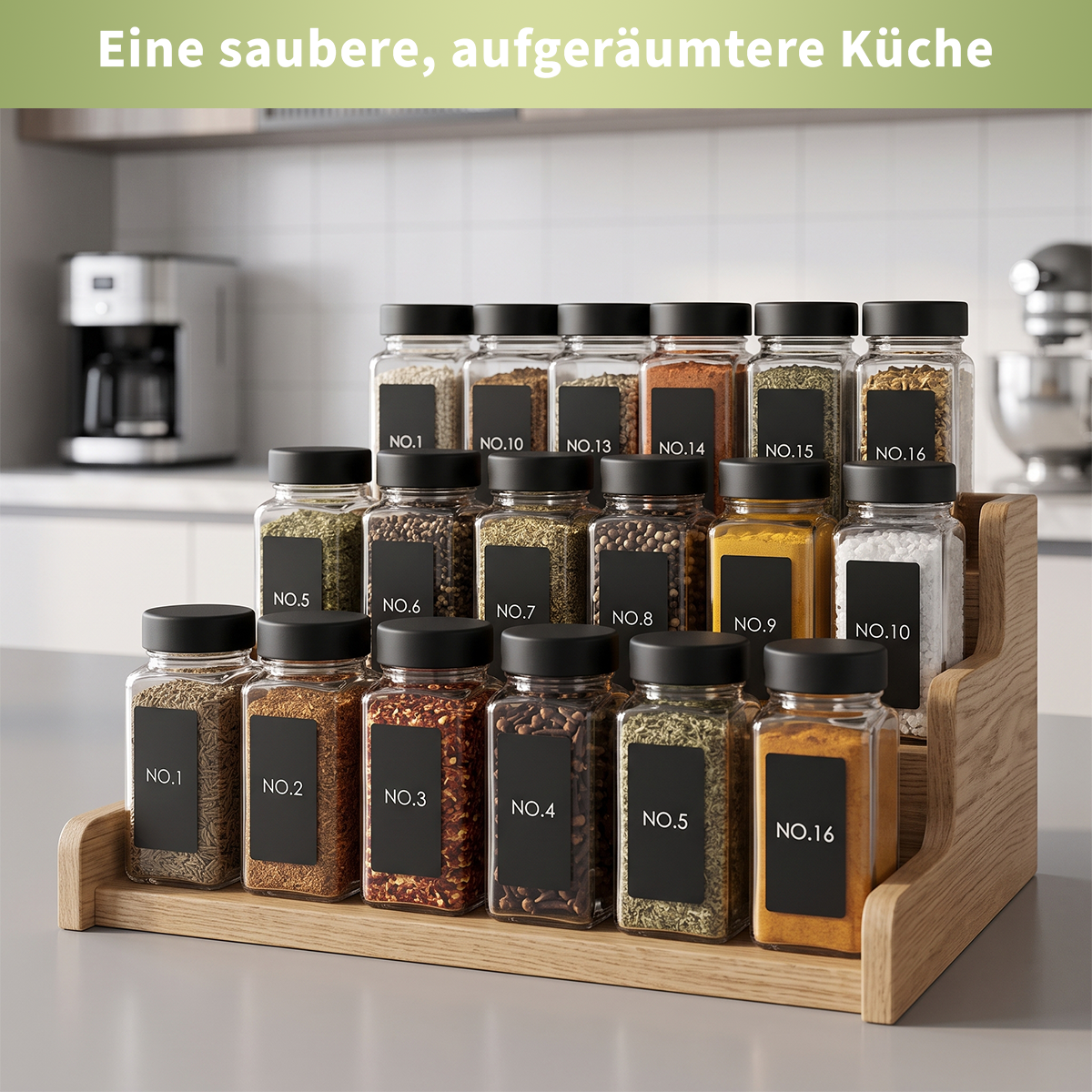 Glass Spice Jars with Lids and Labels – Spice Storage Containers with Pour Spouts, Brush & Marker, 12/24/36 Pack