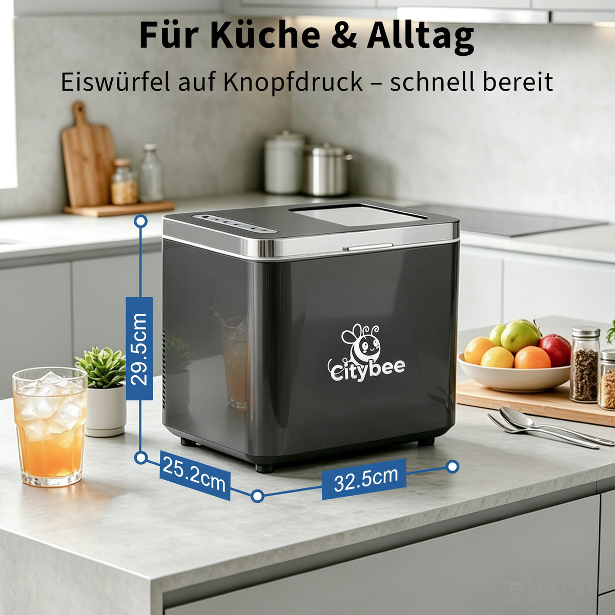 Eiswürfelmaschine für Zuhause und Büro – 9 Eiswürfel in 6 Minuten
