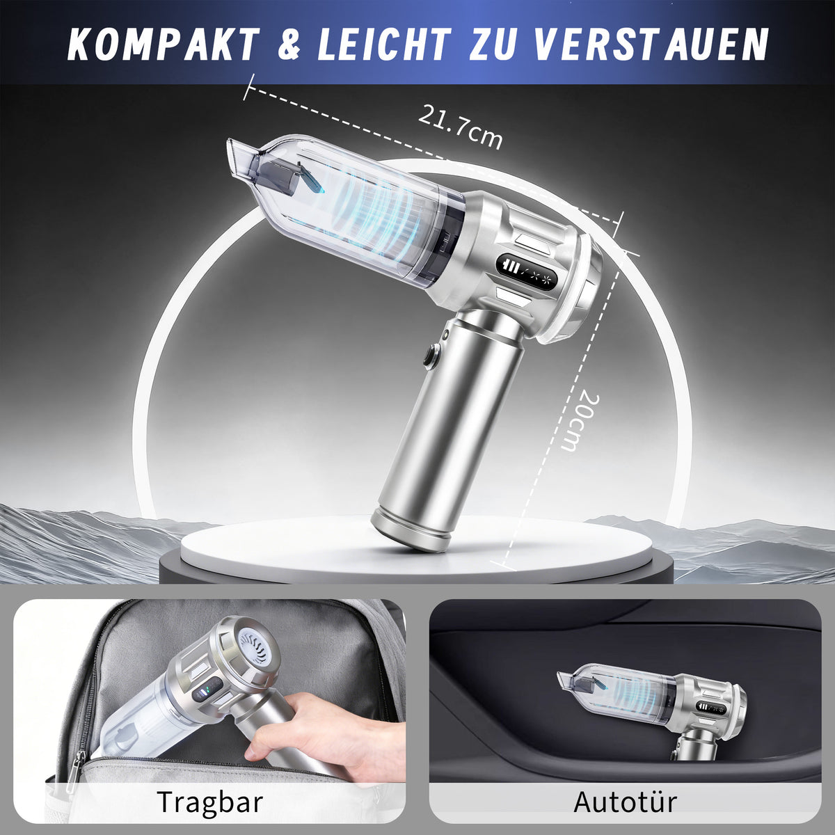 Handheld Vacuum Cleaner, Portable Vacuum, Powerful Mini Vacuum, Multifunctional, Suitable for Cars, Home, Office, Camping, And for Cleaning Dust on Computer Keyboards And Laptops