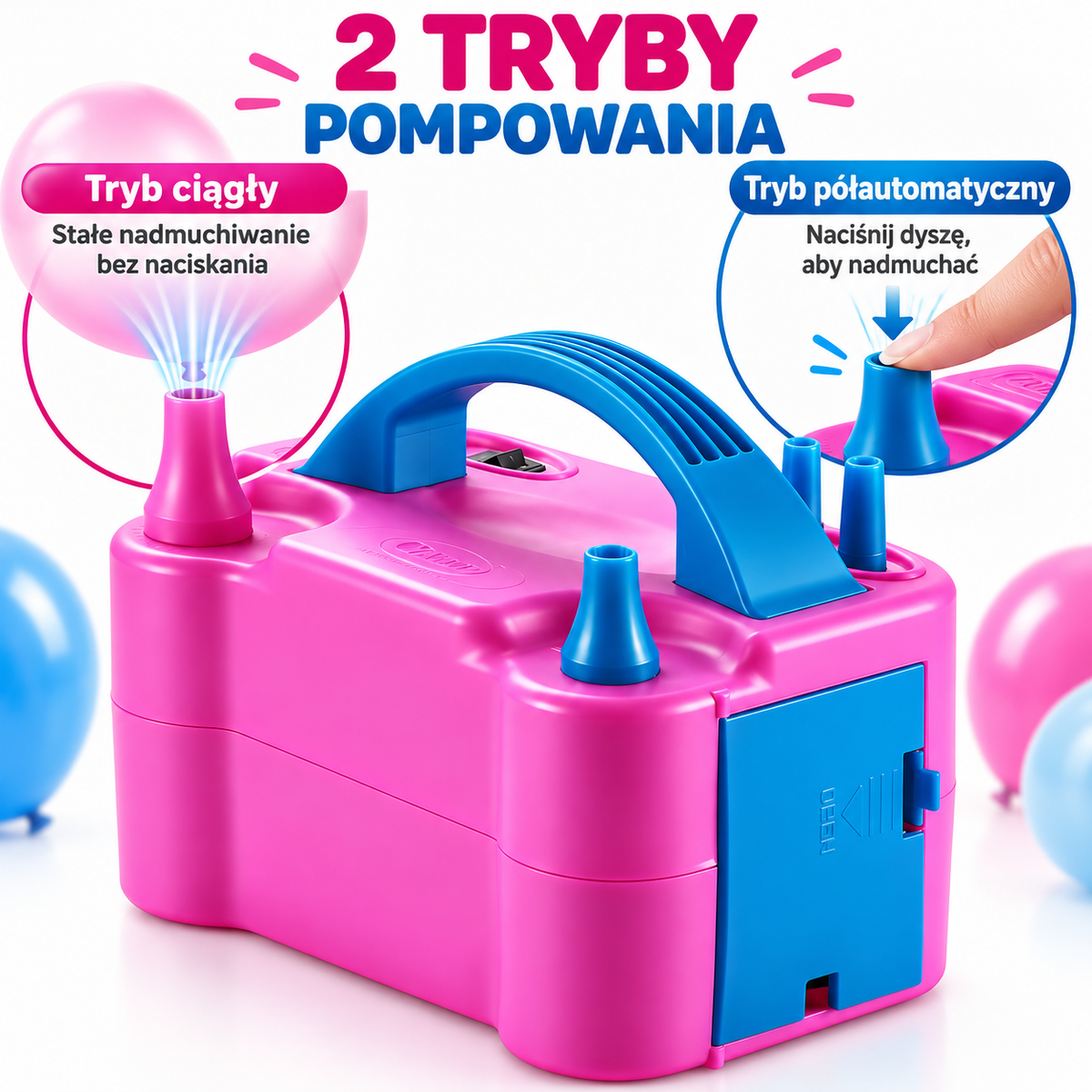 Elektrische Ballonpumpe mit 2 Düsen, 2 Modi für Party & Deko