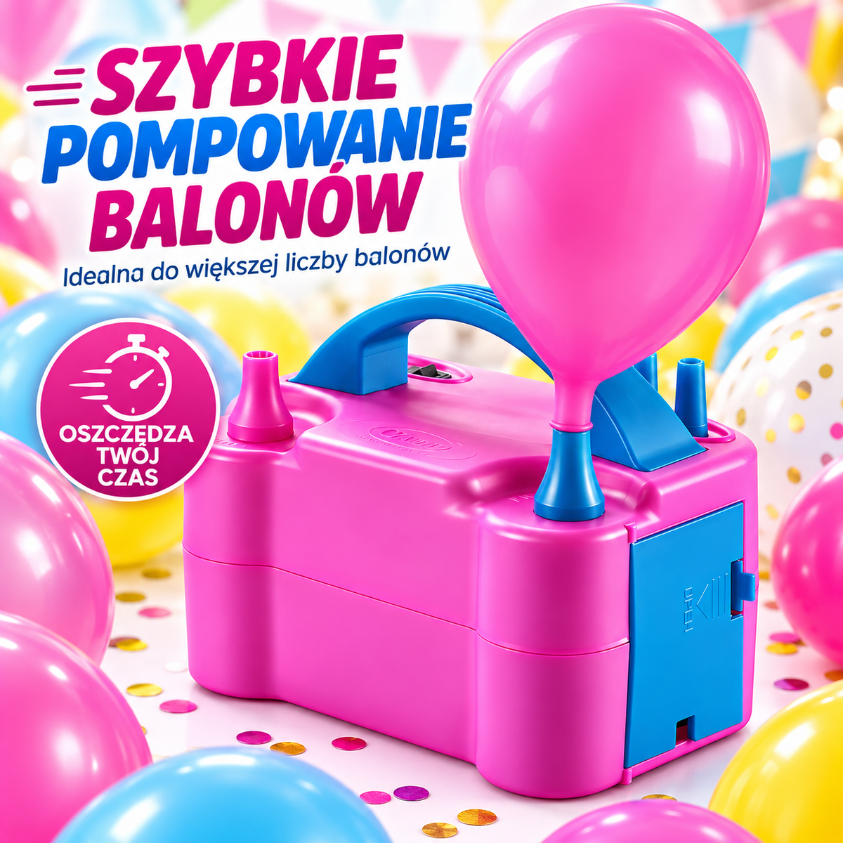 Elektrische Ballonpumpe mit 2 Düsen, 2 Modi für Party & Deko