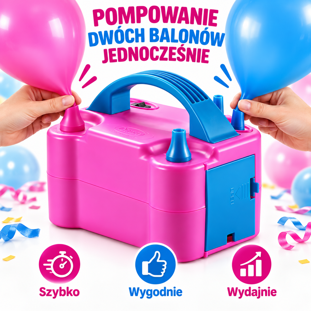 Elektrische Ballonpumpe mit 2 Düsen, 2 Modi für Party & Deko