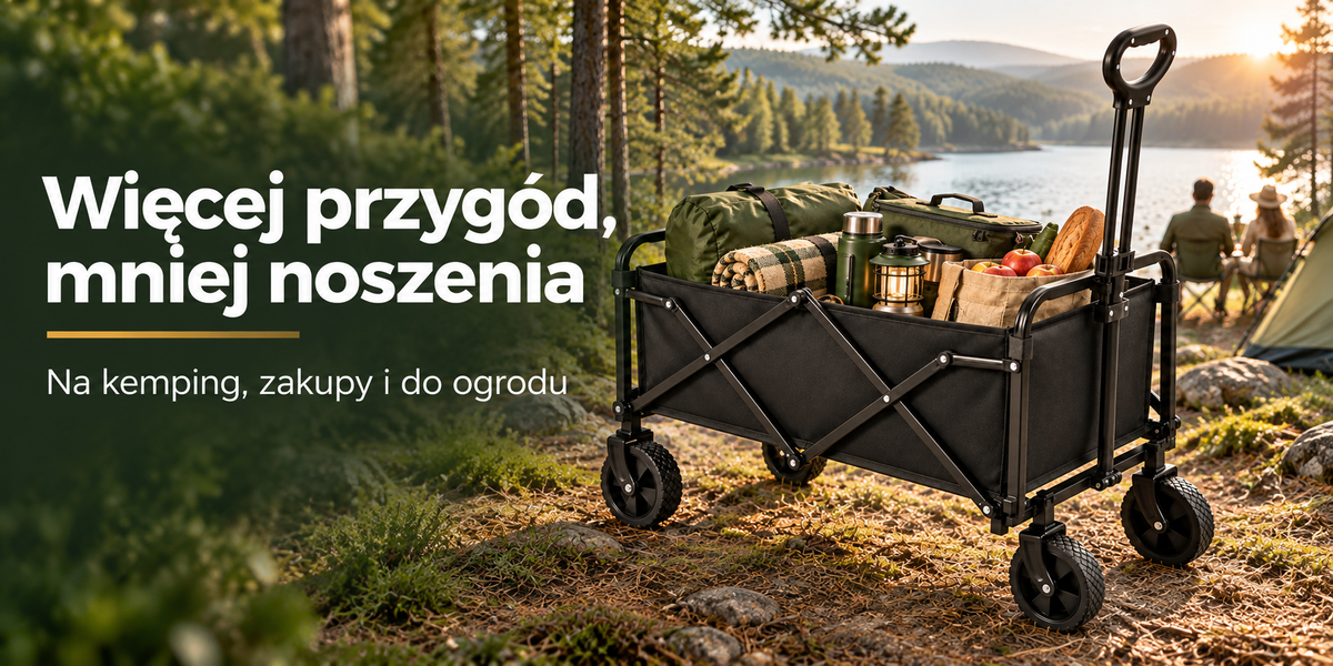 Faltbarer Bollerwagen 50 kg, 5 Zoll 360° Räder, Teleskopgriff