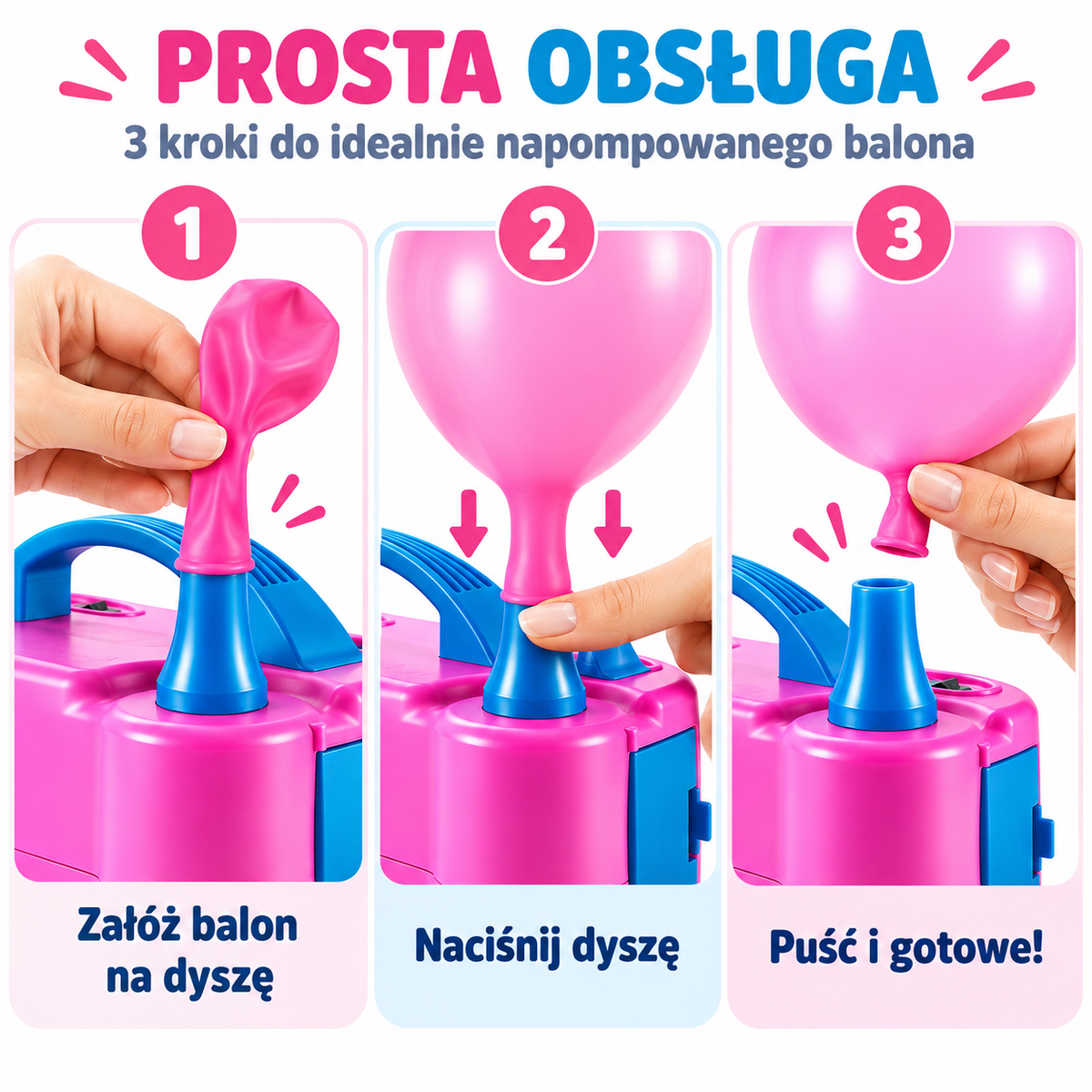 Elektrische Ballonpumpe mit 2 Düsen, 2 Modi für Party & Deko